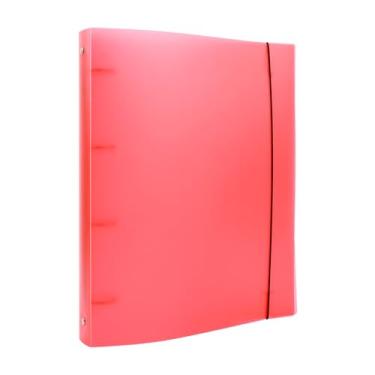 Imagem de BAOFALI Capa para fichário A4 com 4 argolas, transparente, PVC macio para notebook recarregável, com superfície fosca para armazenamento de carimbos e matrizes (vermelho