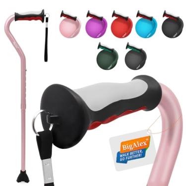 Imagem de BigAlex Bengala Leve, Cabo Macio E Deslocado Para Idosos, Bengala Portátil Dobrável Ajustável Para Mulheres E Homens, Auxílio À Mobilidade Para Idosos, Bengala Dobrável Fornece Estabilidade E Equilí