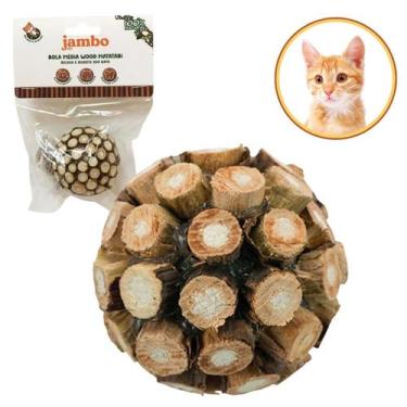 Imagem de Bola Média Wood Matatabi Jambo Pet Brinquedo Bolinha para Gatos