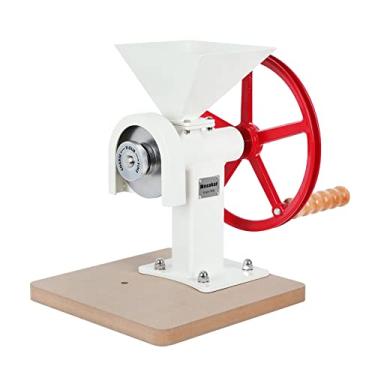 Imagem de Mosakar Hand Crank Grain Mill - White, Hand Operate Food Grinder for Dry and Oily Grains, Manual Kitchen Flour Mill, Wheat Corn Coffee Spice Grinder, Masa Peanut Butter Maker, Stainless Steel burr