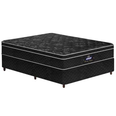 Imagem de Conjunto Box Colchão + Base Pérola Negra Molas Ensacadas Gazin 138x188x71