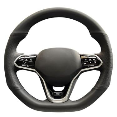 Imagem de MEWANT Capa de volante costurada à mão para Volkswagen VW Golf 8 2020-2021/GTI 8 2020-2021/GTD 8 2020-2021/GTE 8 2020-2021/R8 2021/Arteon 2020-2021/Tiguan 2020-2020-2021/Tiguan 2020-2020-2021/021/Touu