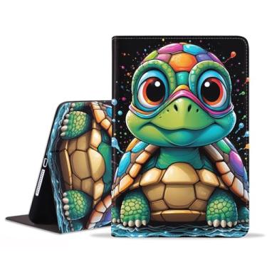 Imagem de BXIKEOPIU Capa para Samsung Galaxy Tab A9 Plus 11 polegadas 2023 (modelo: SM-X210/X216/X218), capa fólio fina de couro PU com suporte para despertar automático, tartaruga marinha bebê