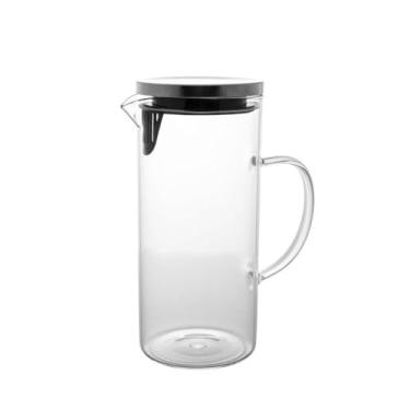 Imagem de Mimo Style Jarra de Vidro Borossilicato Com Alça e Tampa Hermética Removível em Silicone e Aço Inoxidável, Capacidade 1,3 Litros, Resistente, Suporta Altas e Baixas Temperaturas