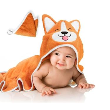 Imagem de Toalha com capuz para banho de bebê Corgi Dog Ultra Soft Absorvente La