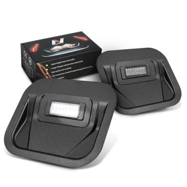Imagem de NUVISION LIGHTING Par de luzes de placa de licença LED compatíveis com Silverado Sierra 19-24 Silverado Sierra 1500/20-24 Silverado Sierra 2500 HD 3500 HD com porta traseira Multi-Pro, NVL-LPL-038