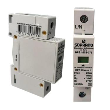 Imagem de Kit 4 Protetor Surto Dps 1p 20ka 275v Bivolt F/n Anti Raio Soprano