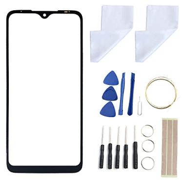 Imagem de FainWan Substituição de lente do painel externo de vidro frontal + kit de ferramentas de reparo OCA compatível com Motorola Moto G8 Play XT2015 XT2015-2 adesivo preto de 6,2 polegadas