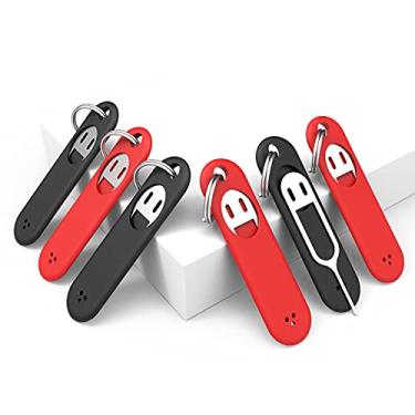 Imagem de Ferramenta de remoção de cartão SIM: bandeja de cartão SIM, ferramenta de remoção de ejeto, ferramenta de remoção de agulha, adequado para todos os iPhone, Apple iPad, Samsung e outros smartphones, com pingente de chaveiro removível