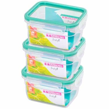 Imagem de 3 Pote Hermético Para Mantimentos Trava Freshy Sanremo 537ml