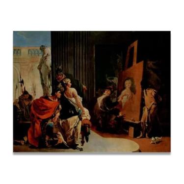 Imagem de Impressão em tela Inside the studio Giovanni Battista Tiepolo – Obra-prima rococó barroca, pintura escolar de Veneza, pintura a óleo decorativa para galeria doméstica 50 x 65 cm