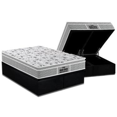 Imagem de Cama Box Baú Queen Kit Colchão Ortopédico D45 Euro Pillow Suede Black 158x198 Probel Costa Rica