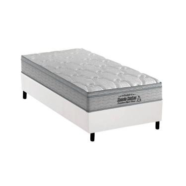 Imagem de Cama Box Solteiro: Colchão Espuma Probel D40 Guarda Costas Premium Hiper Firme + Base White(88X188)