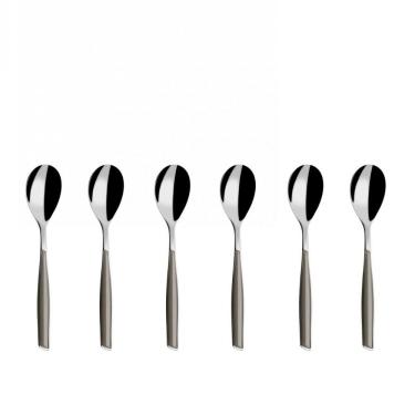 Imagem de Colher Para Café 13cm Inox 6 Peças Prata Glamour Bugatti