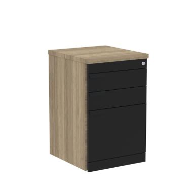 Imagem de Gaveteiro Aéreo 03 Gavetas Corporativa Noce Naturalle Preto