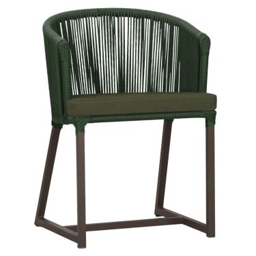 Imagem de Cadeira De Jantar Noronha Alumínio Marrom E13 Trama Original Verde