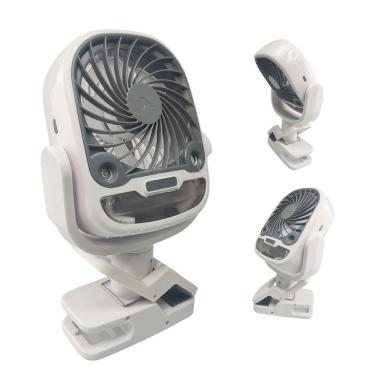 Imagem de Ventilador De Mesa Umidificador Usb Bateria Recarregavel 3 Velocidades Garra Gancho 360 Graus Giratorio Potente Calor Verao Dia Quente Portatil