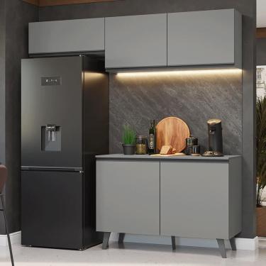 Imagem de Armário De Cozinha Compacta 200cm Cinza Nice Madesa 01xa Cinza