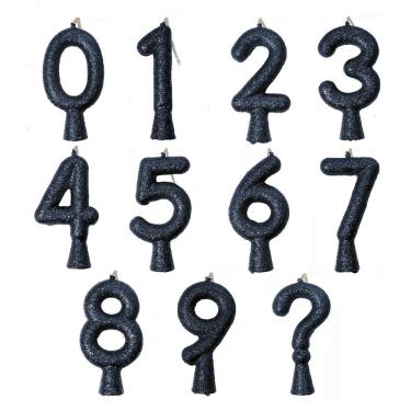 Imagem de Vela De Aniversário Puro Glitter Preta Modelo 3