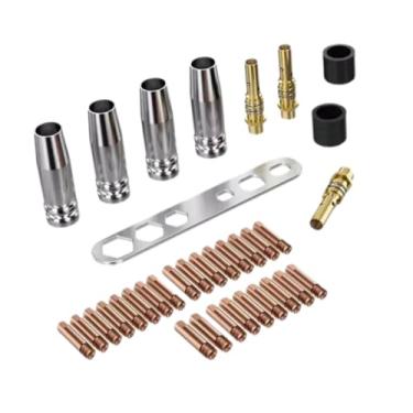 Imagem de Esquirla Conjunto de acessórios de soldagem, suporte para bico de gás MIG resistente para tocha de soldagem MB15 15AK, fácil instalação, profissional, 35 peças