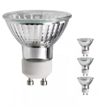 Imagem de Fugedox Lâmpadas Halógenas Gu10 De 120 V E 50 W, Base Mr16 V, Com Tampa Vidro, Longa Vida Útil Para Iluminação Trilhos Embutidas, Útil, Branco Quente (Pacote 4)