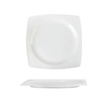 Imagem de Prato de sopa criativo sob o esmalte quadrado branco puro em estilo chinês para uso doméstico - prato plano Tianyuan de 20 cm