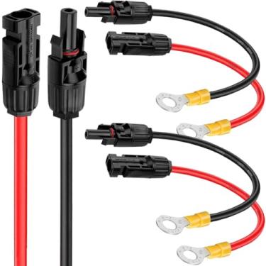 Imagem de DKARDU Cabo de painel solar para anel O, conector de painel solar 10AWG, cabo de extensão adaptador de anel de vedação para controlador de carga solar, gerador solar, inversor, carregador de bateria