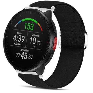 Imagem de Compatível com pulseiras de smartwatch Polar, 20 mm, 22 mm, elásticos elásticos de nylon ajustável, acessórios de substituição para homens e mulheres, compatível com Polar Unite, Ignite, Ignite 2