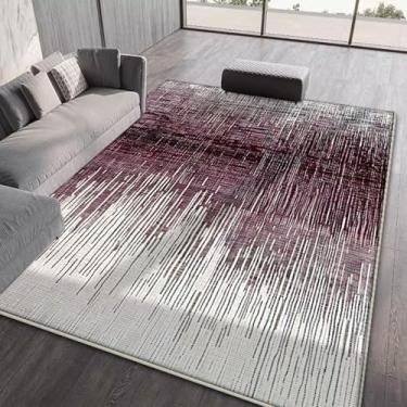 Imagem de Tapete de sala de estar com listras abstratas, fácil de limpar, decoração para casa, para quarto, sala de estar, dobrável, macio (160 x 230 cm)/CX032-lint-free-9)