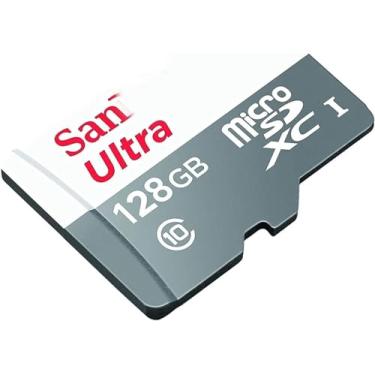 Imagem de Cartão de Memória microSDXC 128GB, Classe 10, Alta Velocidade, com Adaptador SD