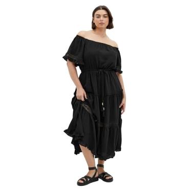 Imagem de City Chic Vestido feminino plus size - Angel Midi, Preto, 25 Plus Size