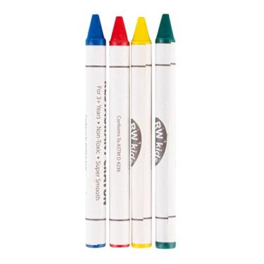 Imagem de Restaurantware Pacote com 100 giz de cera em 4 cores (vermelho, amarelo, verde, azul) design seguro fácil de segurar com bolsa para colorir artes e artesanato marcadores de giz de cera para