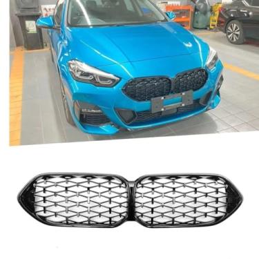 Imagem de Grade de para-choque de carro tiras decorativas kit de corpo grade de corrida grade de para-choque dianteiro para 2 séries 4 portas F44 2021-2024 parte externa (preto)