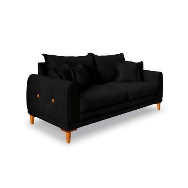 Imagem de Sofá 2 Lugares Lisboa Veludo Preto 160 cm - Modern