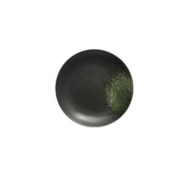 Imagem de Prato raso redondo de cerâmica japonesa prato de bolo de sobremesa para bife de café da manhã - verde floco de neve (15 cm)