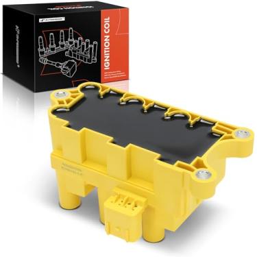 Imagem de A-Premium (amarelo) Pacote de bobina de ignição do motor compatível com Ford F-150, F-150 Heritage, Mustang, Taurus, E-150, E-250, E-150 Econoline, F-150 Heritage & Mercury Cougar, Monterey, Sable e
