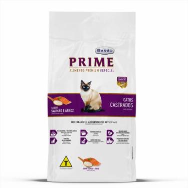 Imagem de Ração Barão Prime Gato Castrado Premium Especial Salmão E Arroz, 10,1 