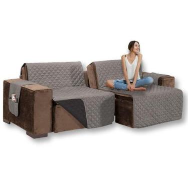 Imagem de Capa De Sofá Retrátil 2,40M Dupla Face Matelada Com Bolsos - Mr Enxova