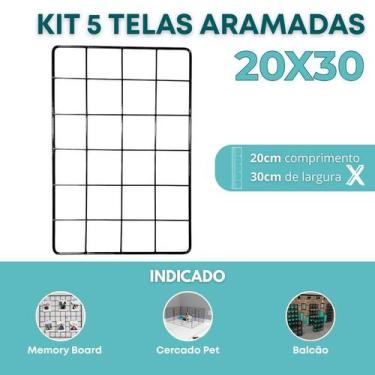 Imagem de Kit 5 Painel Aramado 20x30cm Decoração Minimalista Galeria Fotos Organ