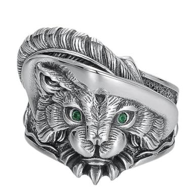 Imagem de Psivika Anéis abertos ajustáveis em forma de animal amizade festa de aniversário joias de Natal punk gótico hip hop joias, Size7, Latão, Sem pedra preciosa