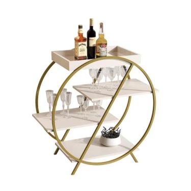 Imagem de Adega JB 4009 Luxo Off White Pe Dourada - Moveis JB