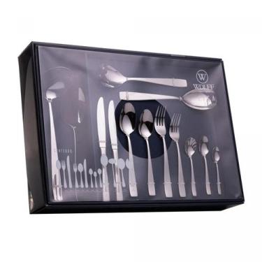 Imagem de Faqueiro 101 Peças Pisa Aço Inox Caixa Litografada Wolff