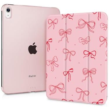 Imagem de Lepeoac Capa para iPad Air 11 (M3 2025/M2 2024) 7º 6º, iPad Air 4 e 5 de 10,9 polegadas, 5º 4º (2022/2020), capa com suporte fino com revestimento traseiro rígido translúcido despertar/hibernar, laços