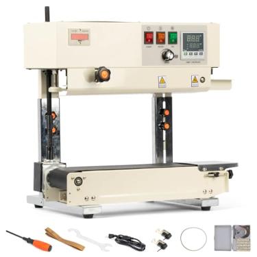 Imagem de U.S. SOLID Máquina seladora vertical contínua de faixa, seladora horizontal automática com controle digital de temperatura para sacos de PVC de 0,02 a 0,08 mm, filmes, carimbo de codificação de 110 V