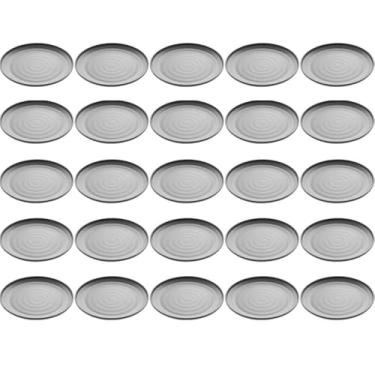 Imagem de Conjunto de 25 Pratos para Sushi Sashimi em Melamina Preto Fosco 25,5cm para Restaurantes