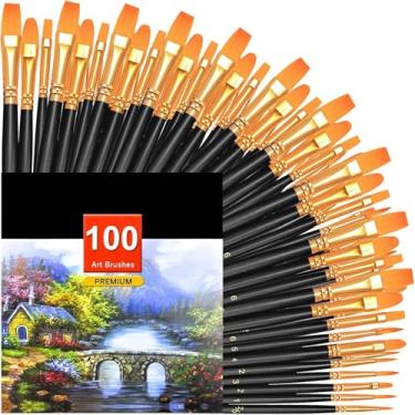 Imagem de Conjunto de pincéis de tinta, pincéis de ponta redonda, pincéis de nylon para modelagem, arte, acrílico, aquarela, pintura a óleo e guache, pintura rupestre, arte de unhas faciais, detalhes em