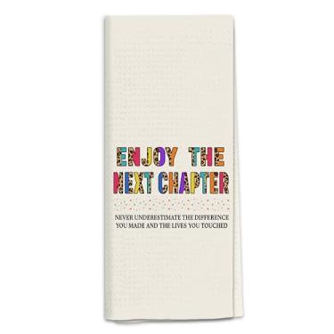 Imagem de QGFM Toalhas de cozinha de presentes de aposentadoria, presentes de despedida aposentados, toalhas de chá para decoração de cozinha, nunca subestime a diferença que você fez toalha de mão decorativa