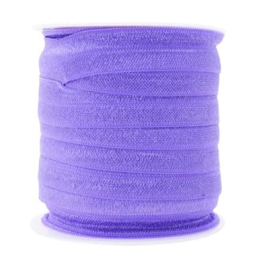 Imagem de Mandala Crafts Fita elástica dobrável de lavanda com elástico de 1,5 cm para amarrar o cabelo, laço de cabelo – fita elástica dobrável de 20 metros FOE para costura