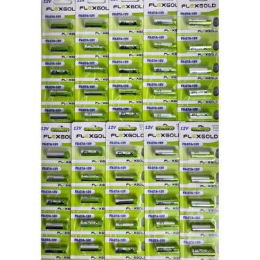 Imagem de Kit 50 Pilha Bateria Alcalina Flex 12V Portão Alarme, Flex Alcalina, A
