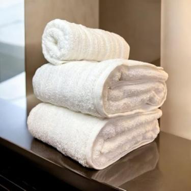 Imagem de kit 2 Toalhas de Banho banhão 1 Rosto - Toalhas Algodão Gigante(Loft - Branca)